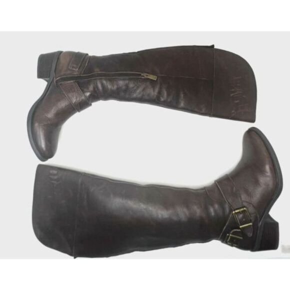 Vince Camuto Bethany Knee High Equestrian Boots Size 6M Brown Distressed Leather - Picture 12 of 12